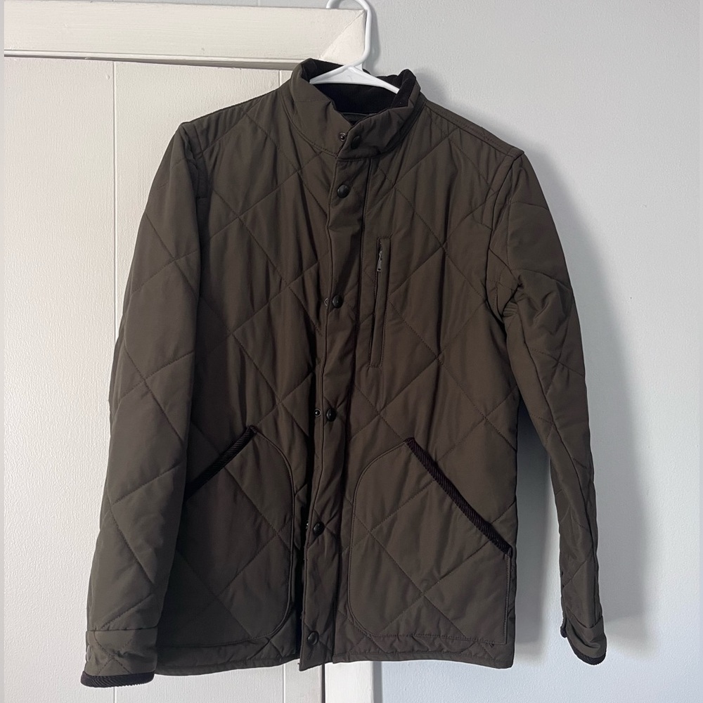 J Crew Men’s Sussex Quilted Jacket in Deep Olive Size XS